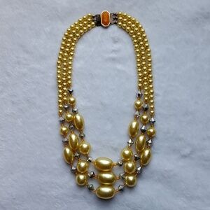 Vintage MCM Multi-Strand Chunky Statement Beaded Necklace